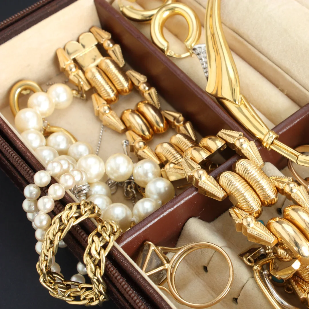 Gold jewelry being evaluated