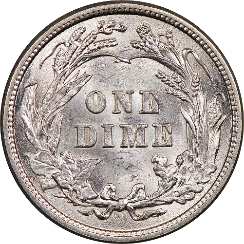 Barber Dime, back