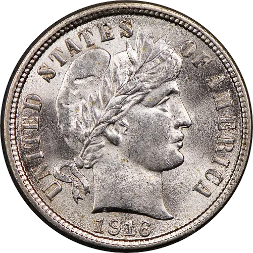Barber Dime, front