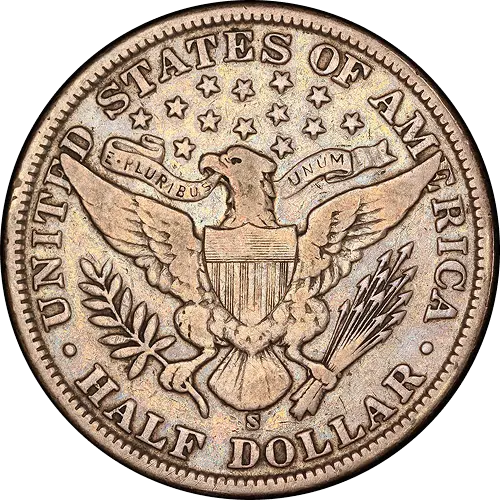 Barber Half Dollar, back