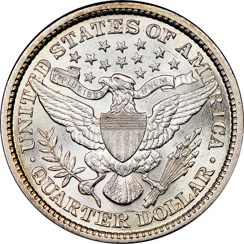 Barber Quarter, back