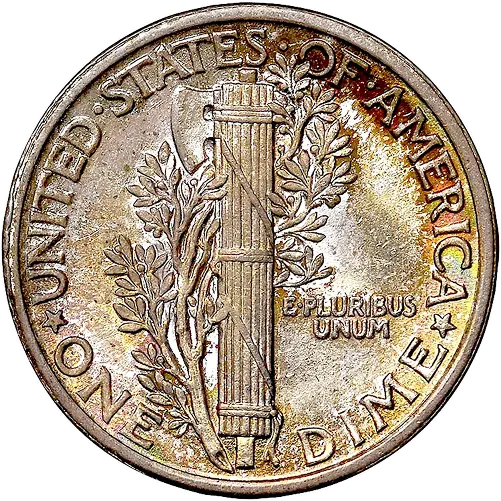 Mercury Dime, back