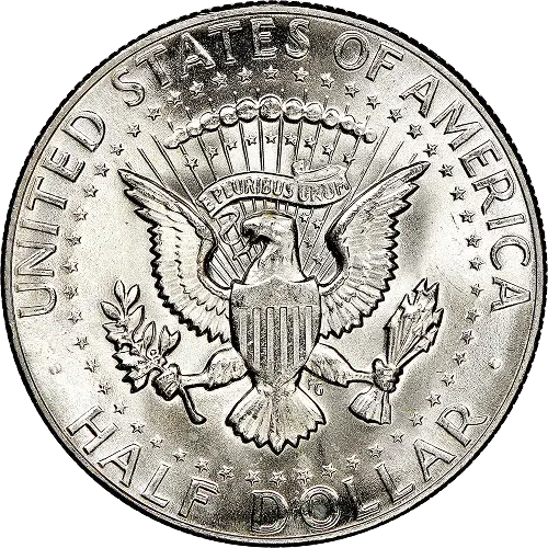 Silver Kennedy Half Dollar, back