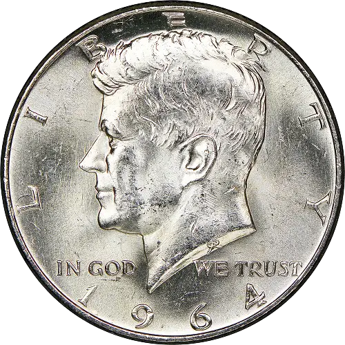 Silver Kennedy Half Dollar, front