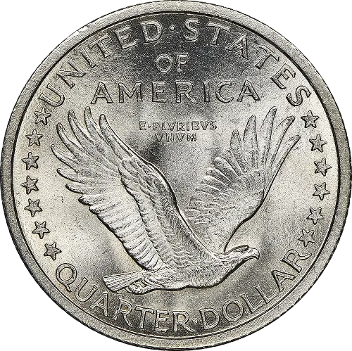 Standing Liberty Quarter, back