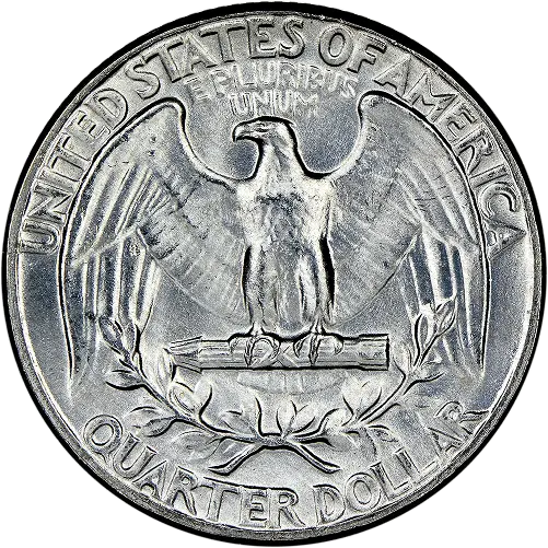 Silver Washington Quarter, back