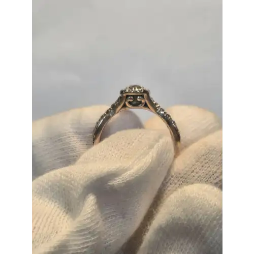 10K Rose Gold Halo Engagement Ring (10)