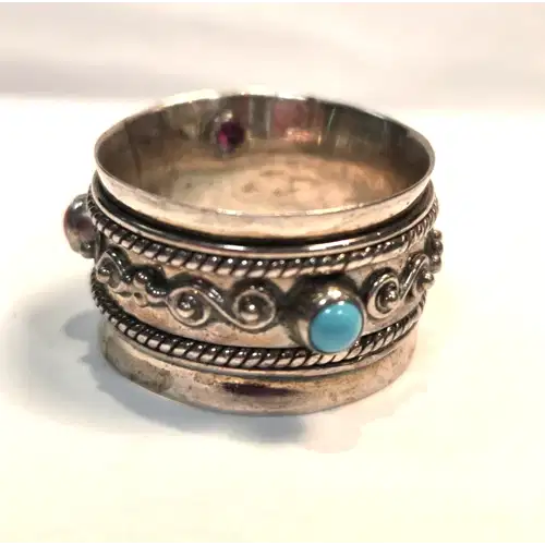 Sterling Silver Natural Stones Rings Lot #4 (RK-454)
